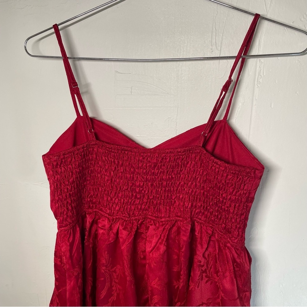 NWT Baltic Born Violetta Embossed Tiered Dress in deep Red​ - Picture 9 of 14
